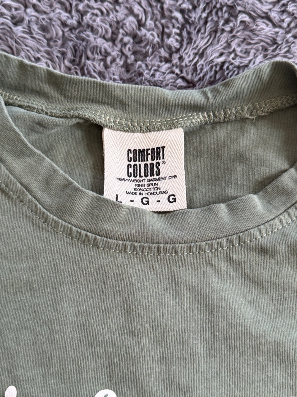 Comfort Colors Olive Green 'Big Fan of Human Rights' Tee - Picture 2 of 3